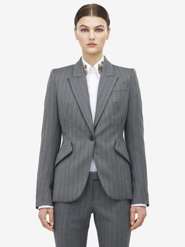 ALEXANDER MCQUEEN - Herringbone Single-breasted Jacket - Item 839134QJAFE112